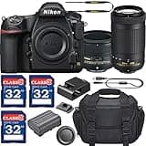 Nikon D850 DSLR Camera with AF-S NIKKOR 50mm f/1.8G Lens & 70-300mm ED Lens + 3 Memory Card Bundle