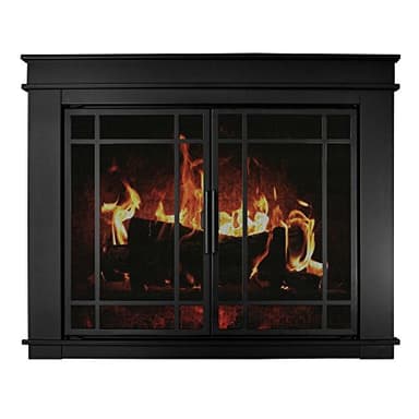 Pleasant Hearth Fillmore Glass Firescreen, Width: 30"-37", Height 22.5" - 29.5"