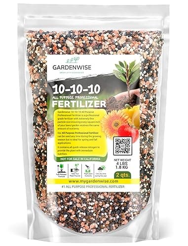 10-10-10 Plant Fertilizer Slow Release - 10 10 10 All Purpose Granular Garden Fertilizer for Vegetables, Tomato, Arborvitae, Shrubs, Rose, Flowers, Fruit, Fig Trees (2 QUARTS)