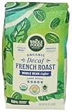 Whole Foods Market, Organic Decaf Whole Bean Coffee, Dark French Roast, Smoky & Sweet, Smooth & Balanced, 12 Ounce