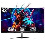 Gawfolk 32 inch Gaming Monitor 1800R Curved Computer Monitors 165HZ / 180HZ PC Monitors VA Screen for Home, Office and Dormitory, FHD 1080P Computer Monitor Support HDMI & DP