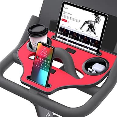 Qsxou Desk Attachment for Peloton Bike (NOT Bike+) Tray Holder for Phone, Cup, Tablet, Ergonomic Platform Tray Accessories for Peloton Spin Bikes