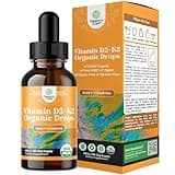 Liquid Vitamin D3 with K2 for Adults - Organic Vitamin D3 K2 Drops with 2000IU per Serving - Vegan Vitamin D3 Liquid Drops for Bone Muscle Heart & Immune Support with MCT Oil for Enhanced Absorption