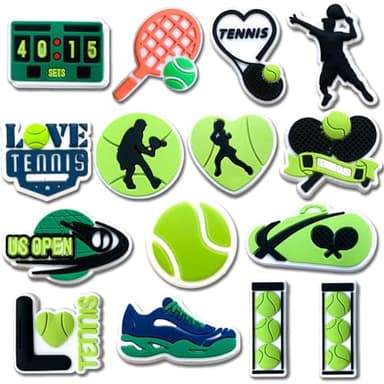 15Pcs Tennis Shoe Decoration Charms for Croc Clog, Tennis Charms Accessories