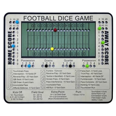 Poliveyy Football Dice Game - Tabletop Wooden Board Game with Scoring Track for Family Fun & Parties, Great Gift for Friends