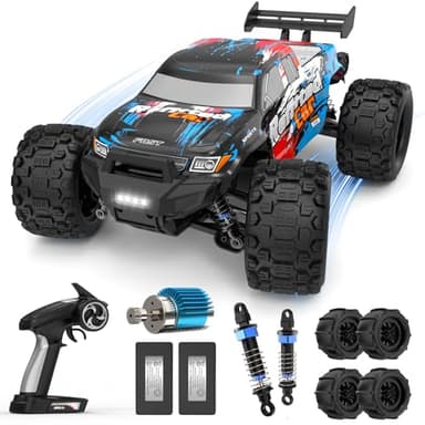 Highmall 1/16 4X4 High-Speed 50+KM/H(Peak) RC Cars Monster Truck - 390 Motor Durable axle & Suspension RC Truck | 3000mAh Batteries | rc Cars Toys Easter Birthday for Teens Aged 14+