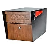 Mail Boss Curbside, Wood Grain 7510 Mail Manager Locking Security Mailbox, Steel, Black