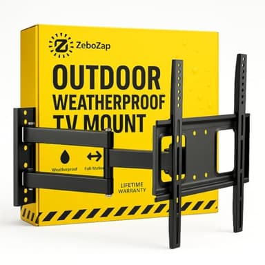 ZeboZap ZZTVA8044 Outdoor TV Mount | Weather Proof - Mount on Vinyl Siding, Stucco, Brick and Stone for Patio, Backyard | Holds 154lbs Upto 70" TV