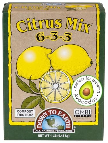 Down To Earth All Natural Fertilizers Organic Citrus Mix - Plant Food for Lemons, Limes, Oranges and Avocados 6-3-3, 1 lb