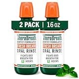TheraBreath Fresh Breath Mouthwash, Rainforest Mint, Alcohol-Free, 16 Fl Oz (2-Pack)