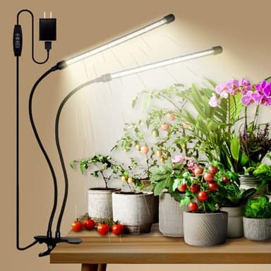 Grow Lights for Indoor Plants - 84 LED Full Spectrum Clip Plant Growing Light (2 Heads Light)