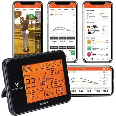 Voice Caddie SC300 Portable Golf Launch Monitor and Swing Analyzer with Real-Time Shot Data Tracking - 12-Hour Battery Life