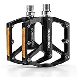 ROCKBROS Mountain Bike Pedals MTB Pedals with Reflective Strips Bicycle Flat Pedals Aluminum 9/16" Sealed Bearing Lightweight Platform for Road Mountain BMX MTB Bike