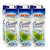 Iberia Coconut Water, 33.8 fl oz (1 liter) 100% Natural Coconut Water with No Additional Ingredients (Pack of 6)
