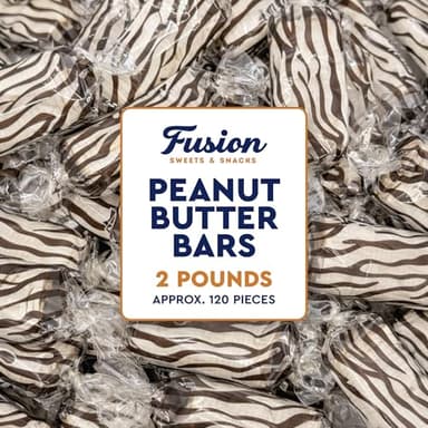 Peanut Butter Bars Candy - 2 Pounds (Approx 120 Pieces), Peanut Butter Candy Bars In Bulk Bag, Individually Wrapped Old Fashioned Treats