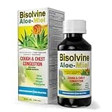 Bisolvine Aloe-Miel Cough Syrup - Effective Cough Suppressant & Expectorant with Guaifenesin & Dextromethorphan for Throat Relief & Mucus Control - Cold & Cough Relief Solution, 4 fl oz, 1-Pack