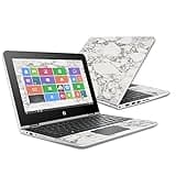 MightySkins Skin Compatible with HP Pavilion x360 11.6" (2016) wrap Cover Sticker Skins White Marble