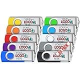 Possibox Custom Swivel USB Flash Drive 128MB Promotional Product Personalized with Your Logo - Bulk USB 2.0 - Customizable 50 Pack