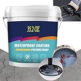 Polyurethane Waterproof Coating,Roof Sealant Waterproof,Detroitrain Eco-Friendly Waterproof Sealant,Waterproof Coating for Roofs,Walls,Garden,Gutter,Concrete Cracks Holes Leak Repair (1000g,Black)