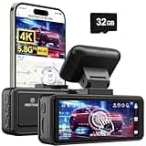 REDTIGER 4K Dash Cam, 5.8GHz WiFi App Control Dash Camera for Cars, 3.18'' Touch Screen 2160P UHD Car Dash Cam with Night Vision, 32GB Card, Built-in GPS, Parking Mode, Supports 512GB Max(F8)