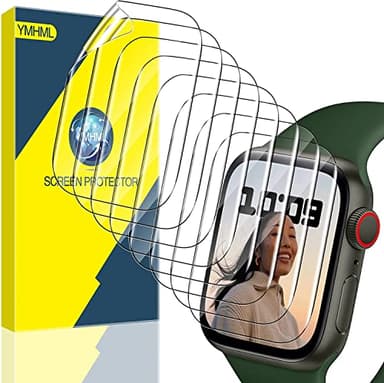 YMHML 8 Pack Screen Protector Compatible for Apple Watch 40mm SE 3 / SE 2/1 Series 6/5 / 4, [Upgrade Flexible Film] Soft HD Clear Anti-Scratch Film for iWatch Accessories