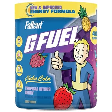 G Fuel Nuka Cola 2.0 Energy Powder, Sugar Free, Clean Caffeine Focus Supplement, Water Mix, Tropical Citrus Berry Flavor, Focus Amino, Vitamin + Antioxidants Blend - 9.6 oz (40 Servings)