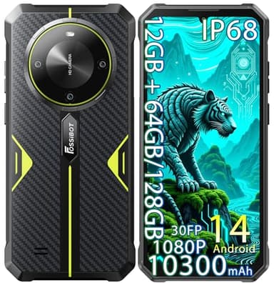 FOSSIBOT F119-14 Rugged Cellphone Unlocked,10300mAh Battery,20MP+8MP Smartphone,12+64GB/128GB Storage Cellphones,6.745” HD Display Display Phone,IP68/IP69K/Dual Sim/Waterproof 2026 Green
