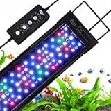 AQQA LED Aquarium Light, 24/7 Mode IP68 Waterproof Extendable Bracket Fish Tank Light, DIY Mode Full Spectrum Aquarium Plant Light, Adjustable Timer/Brightness Memory Function for 40-48 Inch Fish Tank