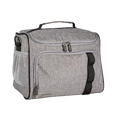 Amazon Basics Leakproof Reusable, Portable Soft Insulated Cooler Lunch Bag, Stays Cold for Hours, 24 Can Capacity, Adjustable Shoulder Strap, Gray