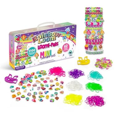 Rainbow Loom® Loomi-Pals™ Mini Combo Set, Features 60 Cute Assorted Loomi-Pals Charms,1 Happy Loom, 2100 Colorful Bands All in a Carrying Case for Boys and Girls 7+