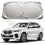 XHRING Windshield Sun Shade for BMW Accessories X5 X3 X7 X1 X4 X6 3 5 6 7 8 M5 M6 M7 M8 Series Accessories, Car Front Window Sunshade Sun Visor Shield for BMW Accessories