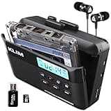 KLIM K7 Cassette Tape Player + Cassette to MP3 Converter + Portable Cassette Player + Walkman Cassette Player + Built-in Microphone & Speaker + Rechargeable Battery + Earphones + 16GB SD Card