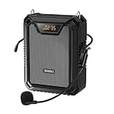SHIDU Voice Amplifier, 18W Speaker with Microphone Portable Megaphone PA System IPX5 Waterproof & 2500mAh Rechargeable Battery for Teachers, Tour Guides, Outdoor, Training