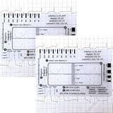 ECG 7 Step Ruler, ECG 7 Step Ruler for ECG/EKG Interpretation, ECG Ruler, Follow a 7 Step Plan, Transparent EKG Calipers Measuring Tool, Portable ECG Assessment Tool EKG Card(2PCS)