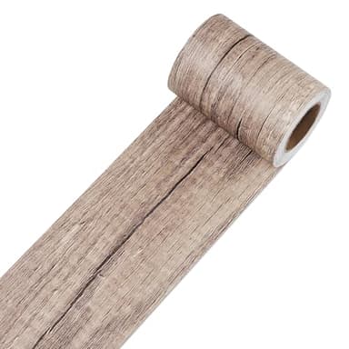 Decotalk Wood Wallpaper Border Peel and Stick 3"x236" Wall Paper Frame Self Adhesive Wood Borders Sticker for Bedroom Home Decor Mirror Frame Border Removable Wallpaper Borders for Wall Woods