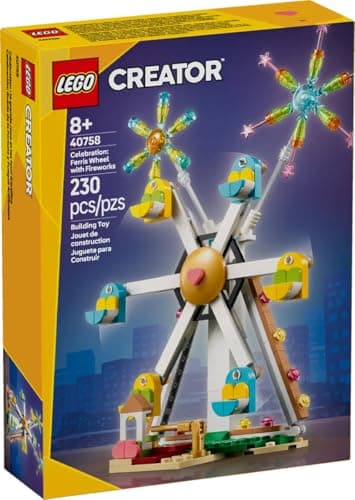 LEGO Creator Celebration Ferris Wheel with Fireworks Building Set 40758, 230 Pieces