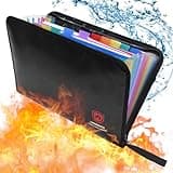 Fireproof Accordion File Organizer,Important Document Organizer,end of Life Planner Organizer Binder，Expanding Portable fire Proof Document Bag，Waterproof Folio Holder File folders for A4 Paper