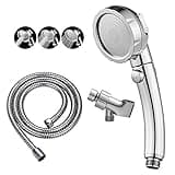 KAIYING Chrome High Pressure Handheld Shower Head with ON/OFF Pause Switch, 3 Spray Modes Shower Wand with Shut Off Button, Removable Camper Shower Head with Hose and Adjustable Angle Bracket