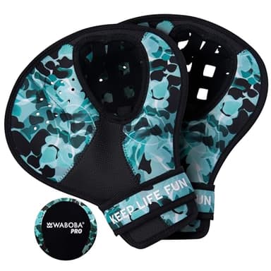 Waboba Catch Water Gloves Pro Water Bouncing Ball Set - for Beach Games & Swimming Pool Toys – 2 Baseball Style Mitts for Catching Water Balls – One Size Ambidextrous Design, Black