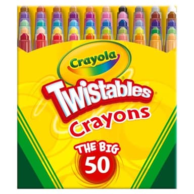 Crayola Mini Twistables Crayons for Kids (50ct), Essential Easter Basket Stuffers, No Peel Crayons for Coloring Books, Gift for Toddlers & Kids, Arts & Crafts Supplies, 3+