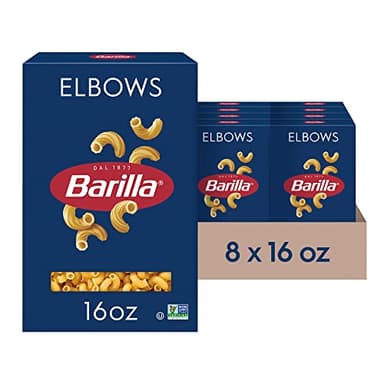 Barilla Elbows Pasta, 16 oz. Box (Pack of 8) - Non-GMO, Made with Durum Wheat Semolina - Kosher Certified