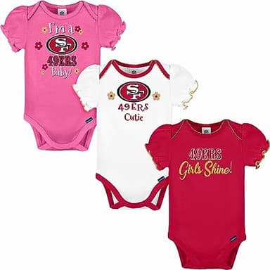 NFL San Francisco 49Ers 3 Pack Short Sleeve Bodysuit, red San Francisco 49Ers New, 3-6 Months