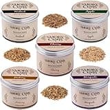Smoky Crafts 5 x 2oz Wood Chips for Cocktail Smoker (Set of 5: Cherry, Hickory, Apple, Mesquite, Walnut) - 5 Flavors of Smoking Gun Wood Chips - Whiskey Gifts for Men
