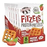 Lenny & Larry's Pizza Palooza FITZELS- Savory Pretzel Snacks Incredibly Tasty High Protein, Salty, Vegan, Kosher 20 g's of Plant Based Protein 8 (eight) Bags, 3 oz Each