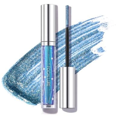 FOCALLURE Star Drifter Glitter Mascara,Define Long Lasting Curling Eyelashes,Lightweight & Dries Quickly,Soft Gel Formula Mascara Create a Subtle Shimmer Look to your Eyelashes,BL01 INCEPTION