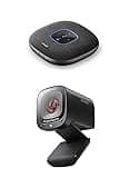 Anker PowerConf C200 2K Webcam PowerConf S3 MS Speakerphone with Microsoft Teams Certification, 6 Mics, Enhanced Voice Pickup, 24H Call Time, App Control, Bluetooth 5.3, USB C