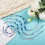 Leifide Tzitzits Set, 4 Pieces Tzitzits Tassels with Hanging Hooks with Longer Blue Messiah Thread, Kosher for Men Women Pray Decoration