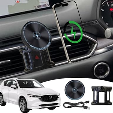 wincar for Mazda Cx5 Phone Mount 2025 Magnetic 15W Fast Wireless Charger for Mazda Cx5 2017-present