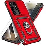 SunStory Case for Samsung Galaxy S25 Ultra Case with HD Screen Protector & Kickstand & Slide Camera Cover,[ Military-Grade ] Protective Phone Case for Galaxy S25 Ultra 6.9",Red