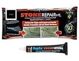 MagicEzy Stone Repair Ezy: (Black) Marble, Granite, Quartz Countertop Chip Repair Kit | Stone Fix, Laminate, Corian, Travertine| Super Strong Seam Filler
